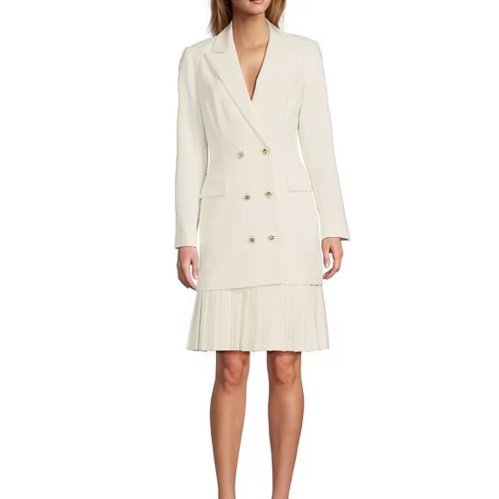 Antonio Melani Pleated Crepe Blazer Dress